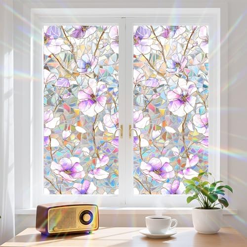 Window Privacy Film Frosted Glass Window Sticker Window Film Static Glass Cling Tint Non-Adhesive for Home Door Decorative Frosting Cover 17.5 X 78.7 inch - Image 3