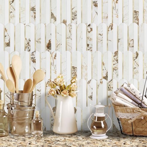 Vamos Tile Peel and Stick Backsplash Seamless Tile,10-Sheet Fish Scale Tile - Image 4