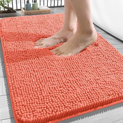 OLANLY Bathroom Rugs 34x21, Extra Soft Absorbent Chenille Bath Rugs by OLANLY