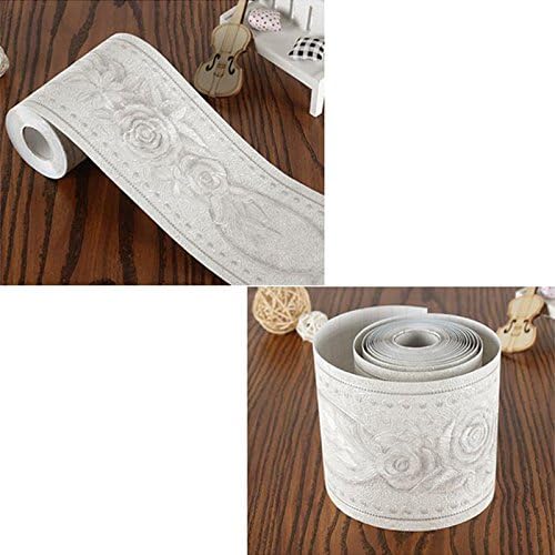 Creation Core 4.2x196.8 Waterproof Wallpaper Border 3D Pattern Wall Decor Removable Self Adhesive Kitchen Bathroom Tiles Sticker, Rose White - Image 4