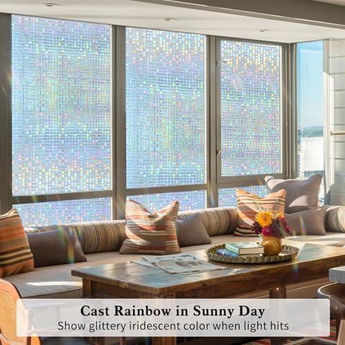 FILMGOO Stained Glass Window Privacy Film Static Cling Mosaic 17.5inx6.8ft - Image 4
