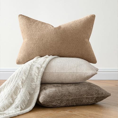 MIULEE Decorative Couch Throw Pillow Covers 18x18 Inch Khaki Camel 2 Pack - Image 6