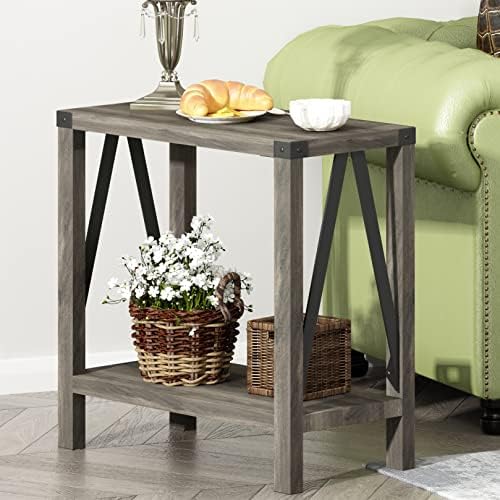 ChooChoo Farmhouse End Tables Living Room Set of 2, Narrow Side Tables - Image 4