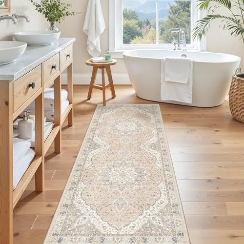 Madane Hallway Runner Rug 2x5 Washable Entry Rugs Non-Slip, Pink/Gray - Image 3