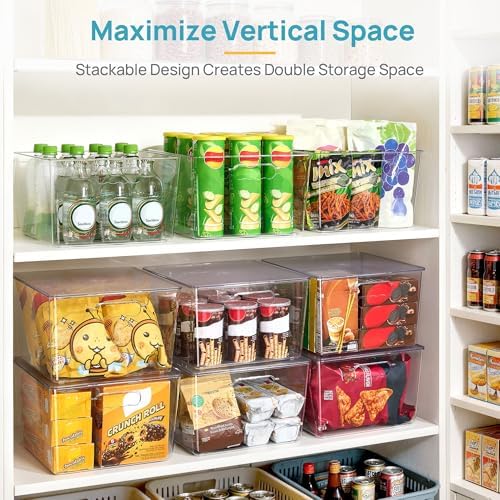 Vtopmart 8 Pack Extra Large Clear Stackable Storage Bins with Lids for Cube - Image 4