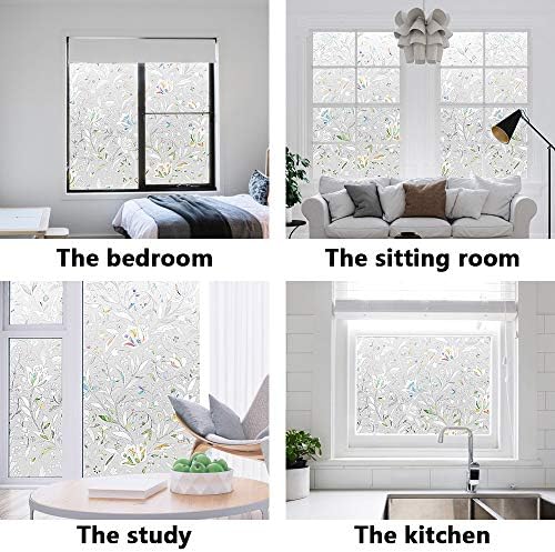 Window Privacy Film, Frosted Removable Glass Covering for Bathroom, Opaque Static Cling Heat Control Door Sticker for Home Office Living Room, Non-Adhesive Matte White (23.5" x 78.7") - Image 6