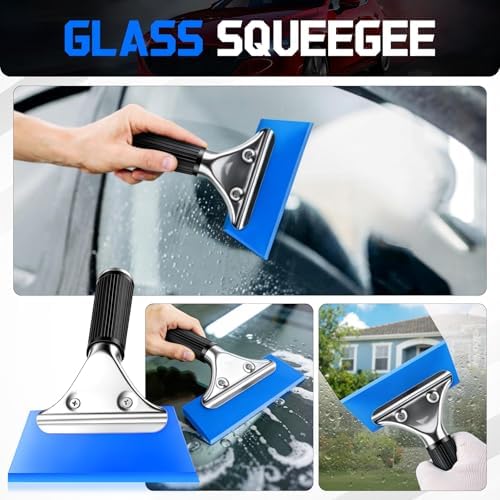 SINGARO Car Window Tint Kit, 9PCS Vehicle Glass Protective Film Wrapping Installation Set, Auto Vinyl Wrap Tinting Tools Included Vinyl Squeegee, Felt Squeegee, Cutter with Replacement Blades - Image 2