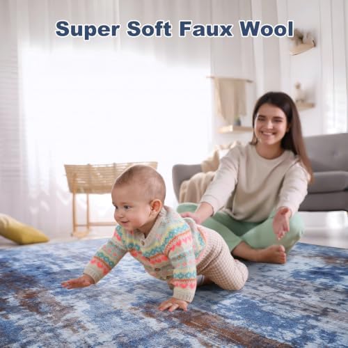 Modern Abstract 3x5 Rug, Non Slip Entryway Rug, Soft Machine Washable Rugs - Image 6