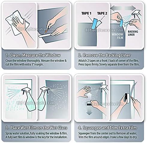 BDF MTWH Decorative Window Film White Matte Frosted Opaque Privacy - 48in X 7ft - Image 7