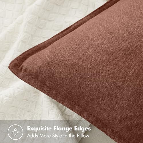 MIULEE Decorative Linen Pillow Covers 20x20 Inch Autumn Glaze - Image 2