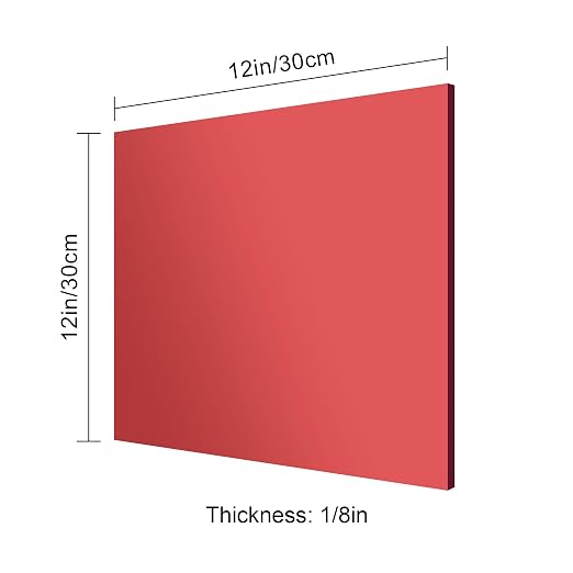 12x12 Inches Deep Red Mirror Acrylic Sheet – 2 Pcs Reflective Acrylic Panel for DIY Crafts, Home Décor & More (30x30 cm) - Image 6