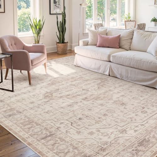 Rugxara Pink 6x9 Washable Area Rug for Living Room & Bedroom, by Rugxara