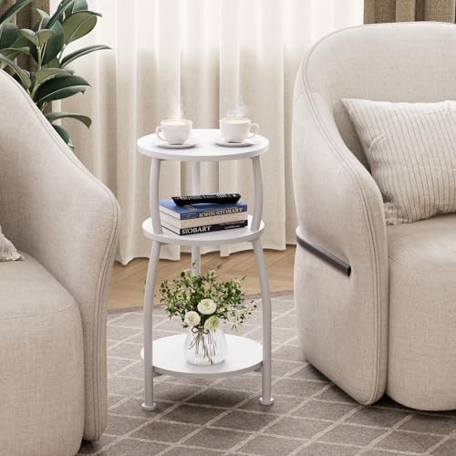 Small Round Side Table, 3-Tier Slim End Table for Small Spaces - Image 5