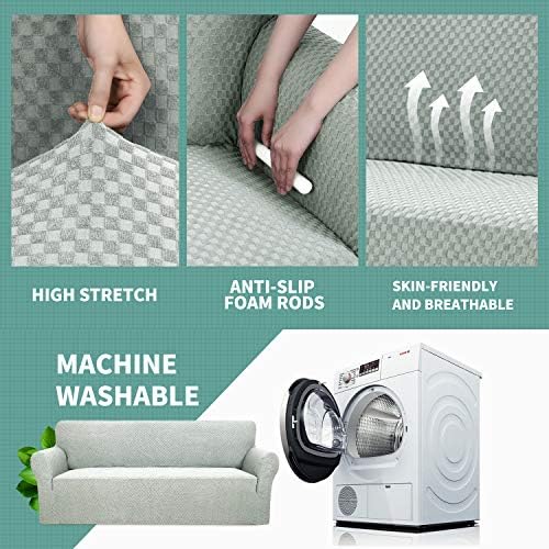 YEMYHOM Couch Cover Latest Jacquard Design High Stretch Extra Large Sofa Covers Pet Dog Cat Proof Oversized Slipcover Non Slip Magic Elastic Furniture Protector (X Large, Ivory) - Image 5