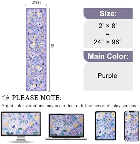 DUKINO 2x8 Runner Rug, Washable Runner Rug for Kitchen Non Slip, Purple - Image 2