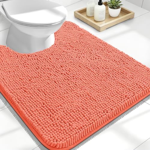 OLANLY Toilet Rugs U-Shaped 24x20, Soft Absorbent Chenille Contour Rugs by OLANLY