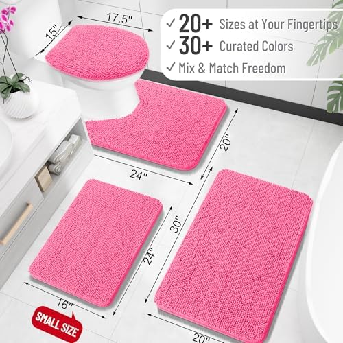 OLANLY Toilet Rugs U-Shaped 20x20, Soft Absorbent Chenille Contour Rugs - Image 2