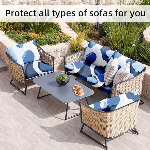 8 Pcs Outdoor Cushion Covers, Patio Sofa Cushion Covers Replacement - Image 5