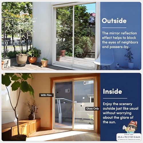 Coavas One Way Privacy Window Film Heat & Glare Control, 23.6"x78.7" Black - Image 5