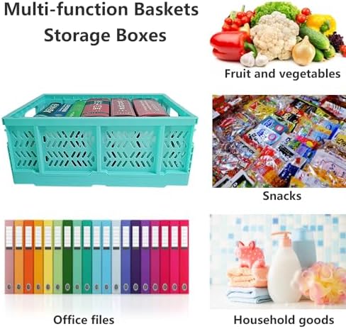 20L Folding Crates, 4Pack Plastic Storage Bins Organizer for Home and Office,Plastic Folding baskets,Collapsible Crates for Chrismas Gifts, Toys Storage. (Blue,15.7x11.8x6.3Inch) - Image 6