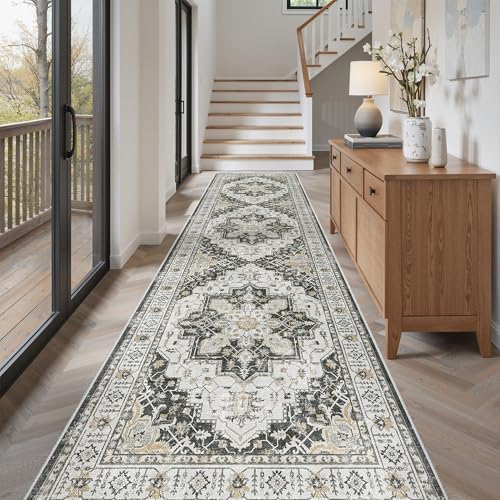 Madane Hallway Runner Rug 3x12 Washable Kitchen Runners 12ft, Black - Image 2