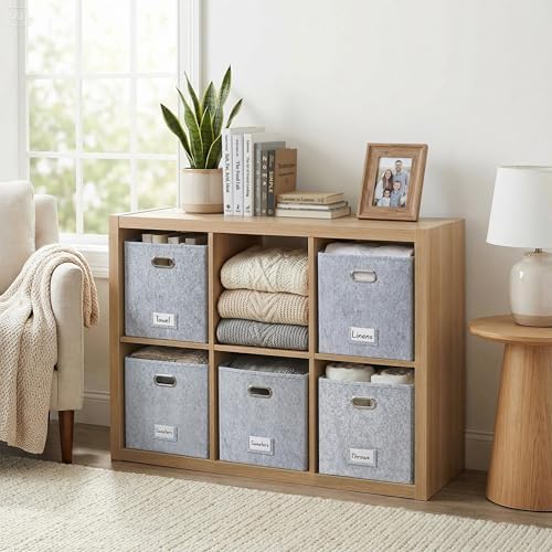 DECOMOMO Felt Storage Bins, 13 inch Cube Storage Bin with Labels - Image 2