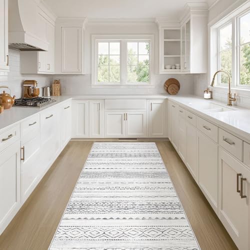 Nakagishi Boho 2x6 Runner Rug Machine Washable Rugs Non Slip Gray by NakagishiAreaRug