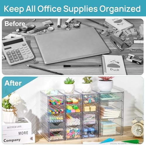 Vtopmart 4 Set Acrylic Desk Organizer with 16 Drawers for Office, Makeup - Image 5