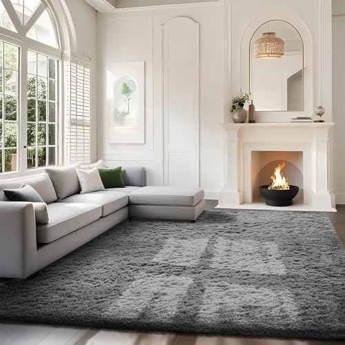 Ophanie 7x9 Area Rugs,Upgrade Non-Slip Fluffy Soft Rugs for Living Room,Large Shag Grey Fuzzy Plush Rug,Gray Shaggy Big Carpets for Bedroom,Kids Boys Girls Dorm Decor with Over 99 pcs Pile fibers - Image 5
