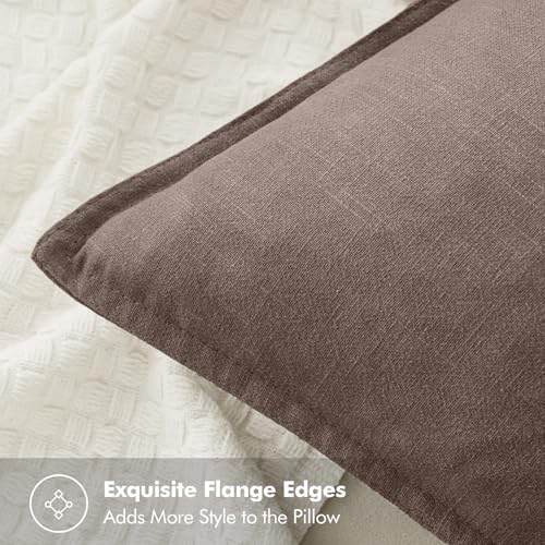 MIULEE Decorative Linen Euro Sham Pillow Covers 24x24 Malt Ball - Image 2