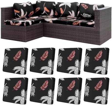8 Pcs Outdoor Cushion Covers, Patio Sofa Cushion Covers Replacement by BIETYONE