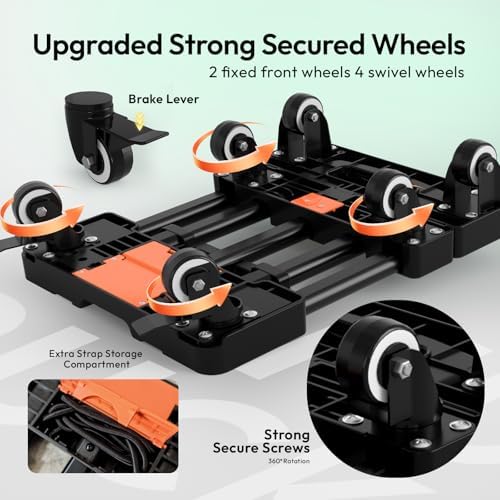 Voipvvii Folding Hand Truck 500lbs, Portable Heavy Duty Dolly Cart, 6 Wheels Collapsible Luggage Cart with 2 Elastic Ropes - Compact Trolley Cart for Easy Moving - Ideal Hand Cart for Travel and More - Image 4