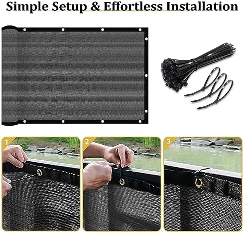 Shade&Beyond 3' X 10' Fence Privacy Screen Heavy Duty 170 GSM Fencing Mesh Shade Net Cover for Wall Garden Back Yard Outdoor Home Decoration, Dark Gray - Image 4