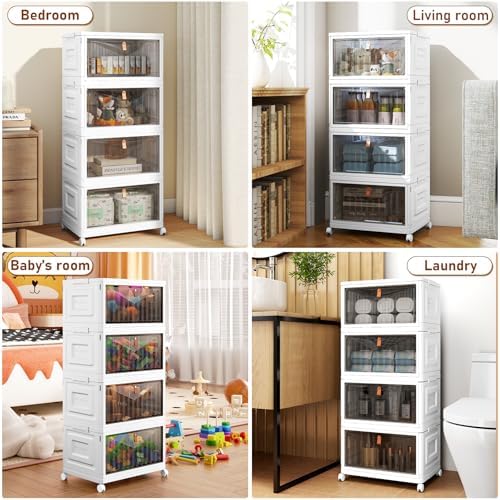 Wise Oannes Closet Organizers and storage, Storage cabinet with Wheels, 23QT, White - Image 6