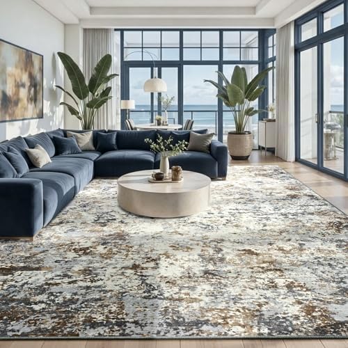Toneed Washable 8x10 Area Rug with Non-Slip Backing for Living Room by Toneed