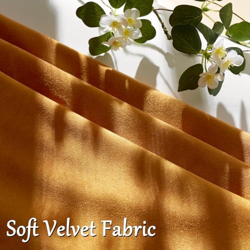 GIGIZAZA Orange Velvet Pillow Covers 26x26 Decorative Pillows Pack of 2 - Image 5