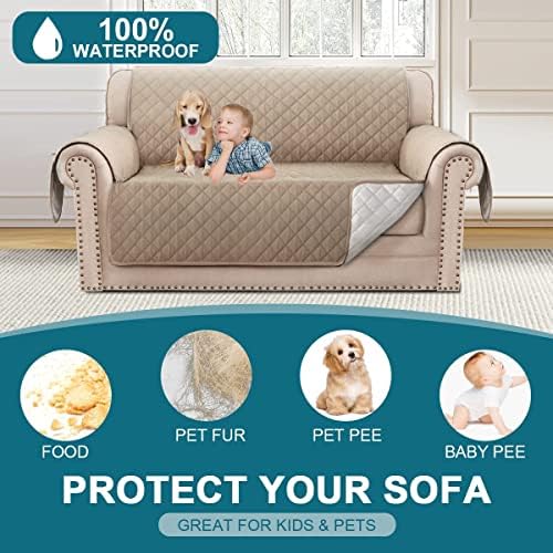 Turquoize 100% Waterproof Sofa Covers Couch Cover for Dogs, Loveseat 47" - Image 2
