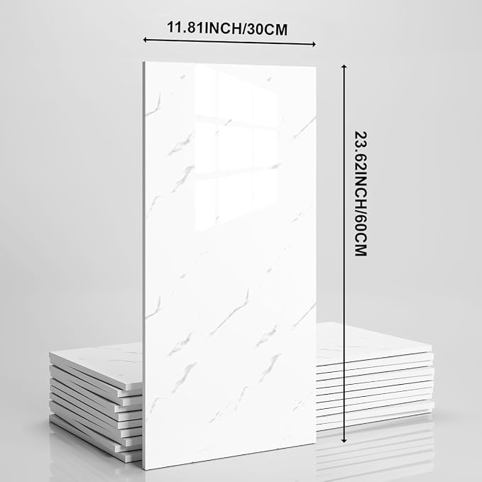 10 PCS Marble Peel and Stick Wall Panels 23.6"x11.8" Sticker | Self Adhesive, PVC, Waterproof Backsplash Tile for Bathroom, Kitchen, Living Room, Style4 - Image 6