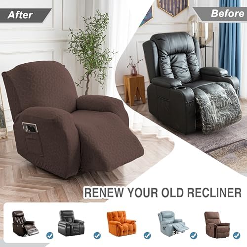 Genina Waterproof Recliner Chair Cover,1 Seat Couch Cover,Chocolate - Image 6
