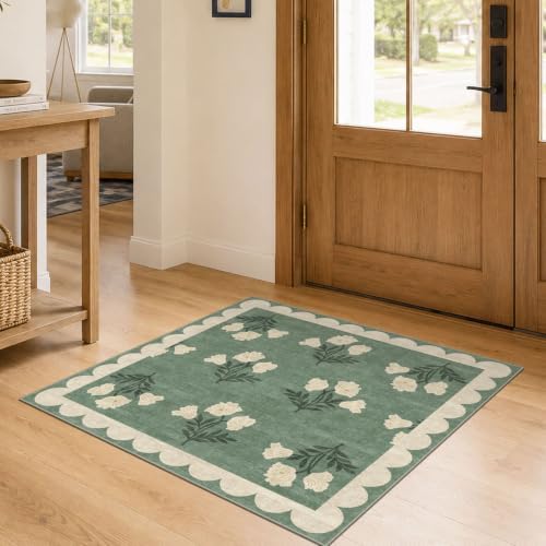3x3 Square Entryway Rug - Front Door Mat Indoor Outside Entrance by Othilic
