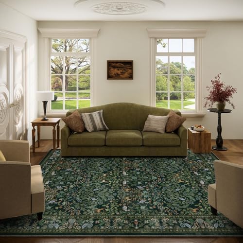 Washable Area Rugs for Living Room: 5x7 Rug Stain Resistant Non Slip Low Pile Lightweight Soft Carpets Rugs for Bedroom Kitchen Dining Room Nursery Kids Room Farmhouse Home Office Indoor by palohom