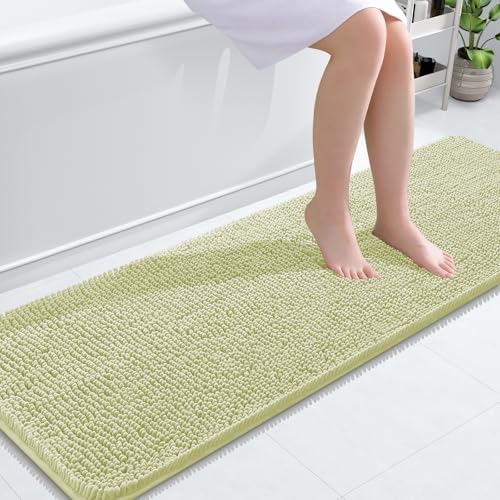 OLANLY Bathroom Runner Rugs 59x20, Extra Soft Absorbent Chenille Bath Rugs by OLANLY