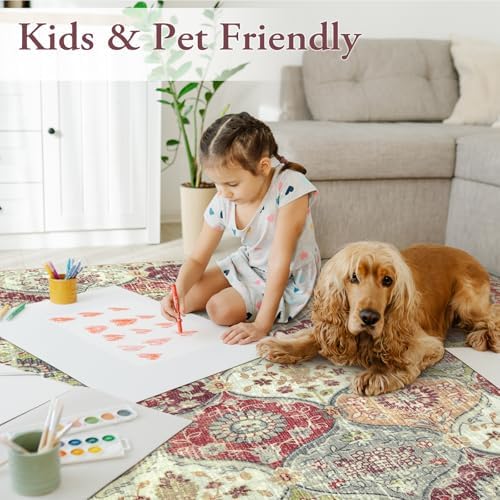 Lahome Moroccan Washable Round Area Rug, Soft Round Rugs 6ft Ultra-Thin - Image 5