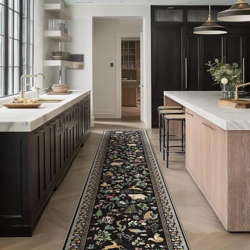 Machine Washable Kitchen Runner Rugs: 2'x10' Hallway Runner Non Slip Low Pile Stain Resistant Soft Carpet Runners for Hallways Indoor Entryway Kitchen Laundry Room Bedroom Farmhouse by palohom
