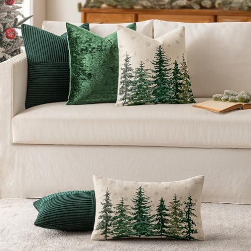 MIULEE Army Green Decorative Throw Pillow Covers for Couch 20x20 Inch - Image 5