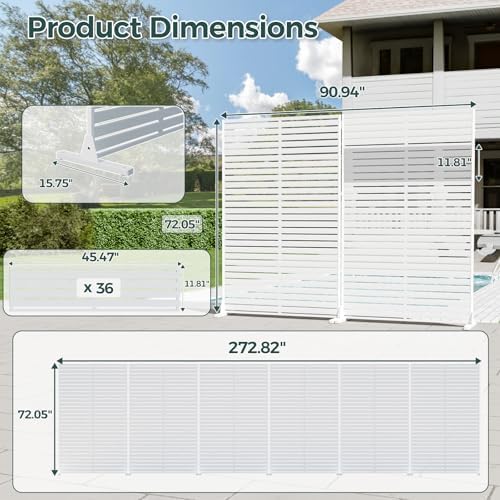 72" Privacy Screen Outdoor Privacy Fence Panel for Patio - Image 4
