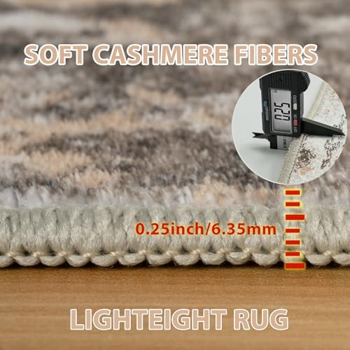 Runner Rugs for Hallways Kitchen 2.6x8 Non Slip Washable Brown Beige - Image 6