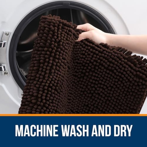 OLANLY Bathroom Runner Rugs 59x24, Extra Soft Absorbent Chenille Bath Rugs - Image 5
