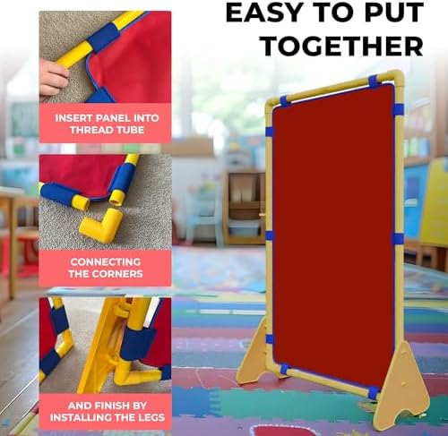 Classroom Divider for Room Separation - Legs Included & Reduce Noise - Play Panels for Kids - Classroom Dividers Partitions for Kids Room Divider for Kids - Room Divider Panel Playpanel Red - Image 5