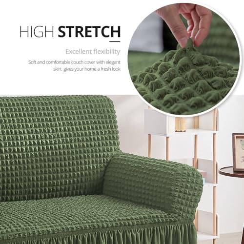 NICEEC Loveseat Covers Washable Love Seat Couch Covers Slipcover with Skirt - Image 2